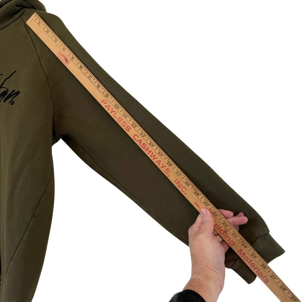 Jordan Jumpman Air Hoodie Men Medium Olive‎ Green Script Logo AV6005-395 READ